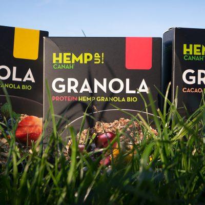 canah Granola hemp up product line bio-market in grass