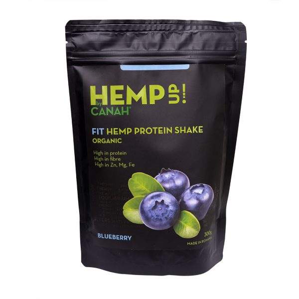 Canah Hempup fit hemp protein shake blueberry Bio-Market cut-out front