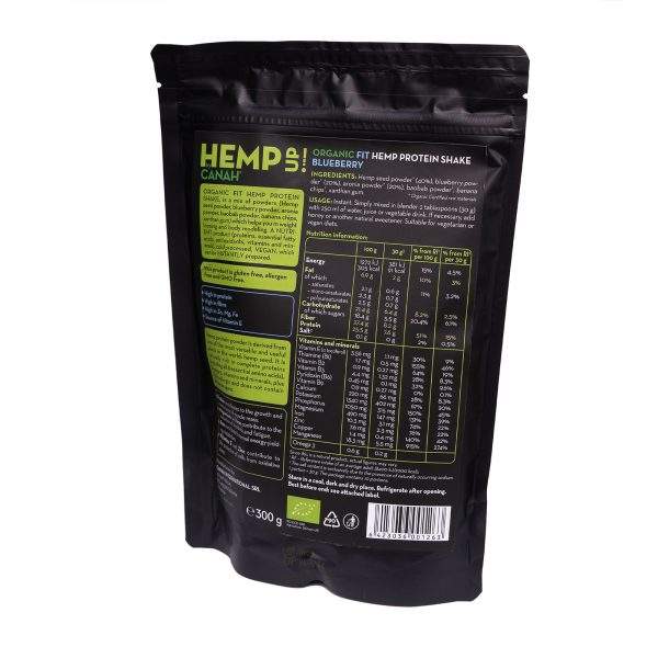 Canah Hempup fit hemp protein shake blueberry Bio-Market cut-out back