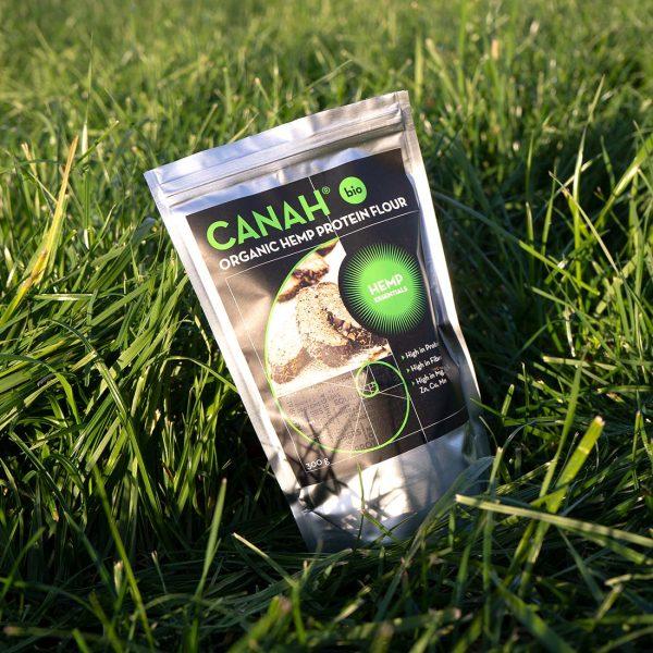 hennepmeel bio vegan Canah hempup power hemp protein flower organic bio-market front grass