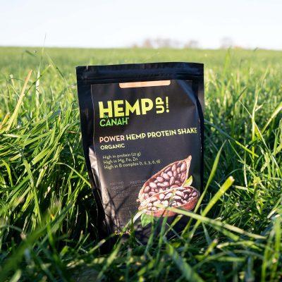 Canah hempup power hemp protein shake organic cacao bio-market front grass